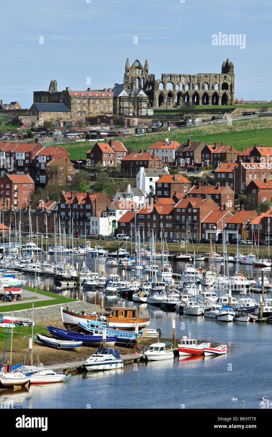 The ancient port of Whitby in North Yorkshire, England Stock Photo