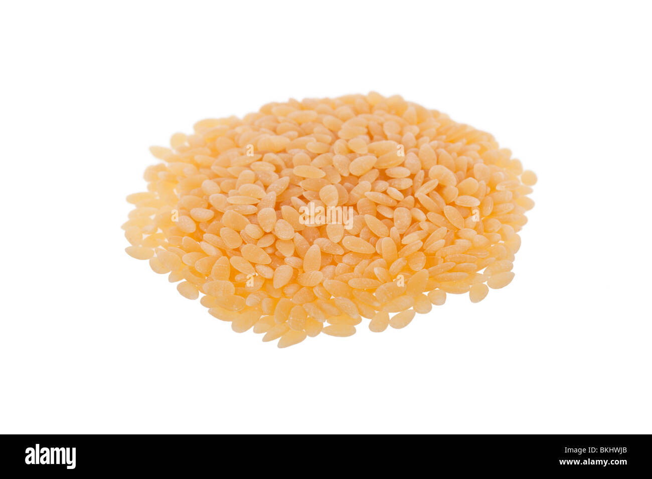Midolline pasta used for soups isolated on a white background Stock Photo