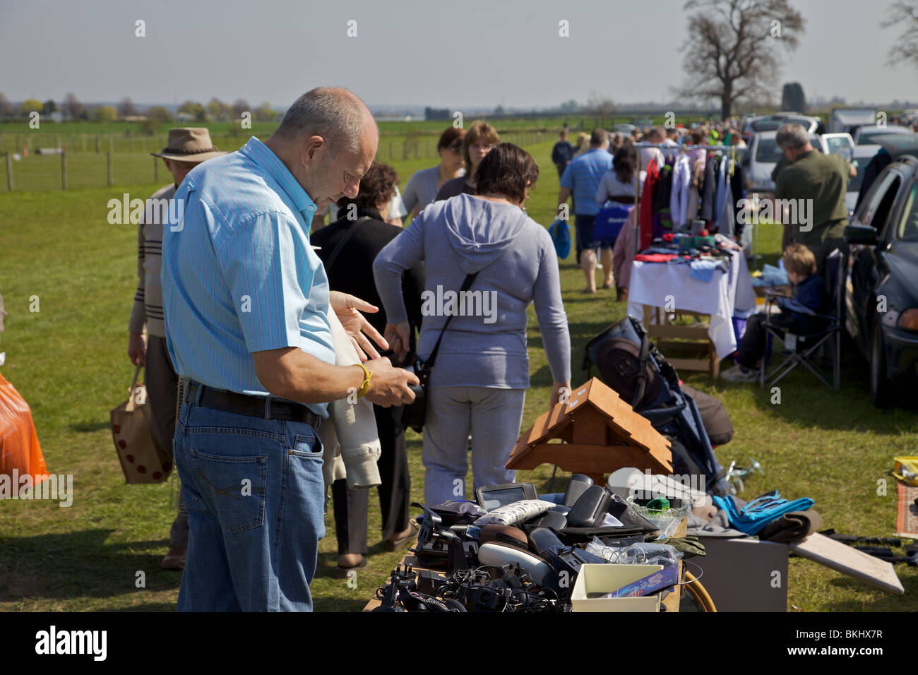 A car boot sale in England Stock Photo