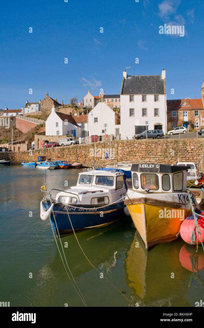 Fishing boats in Crail Harbour Fife Scotland Stock Photo
