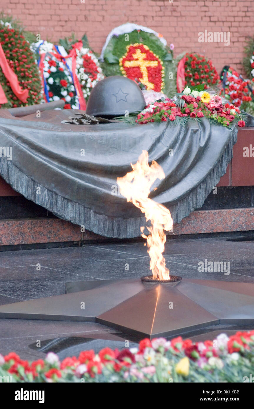 red army memorial in Alexander Park outside the Kremlin walls in Moscow, Russia Stock Photo