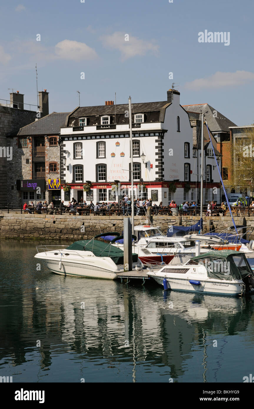 The Barbican Plymouth south Devon England UK A working harbour and recreational area. Stock Photo