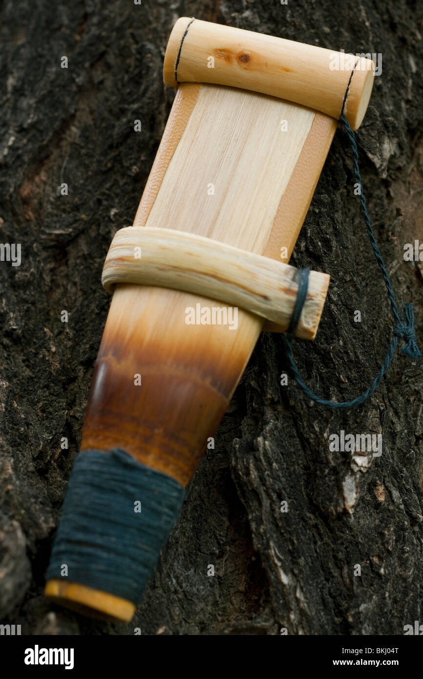 The reed of the duduk. Mouth piece part of Armenian national folk