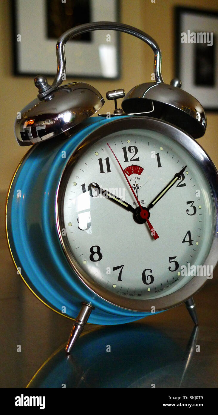 Old retro bell ringing alarm clock Stock Photo Alamy