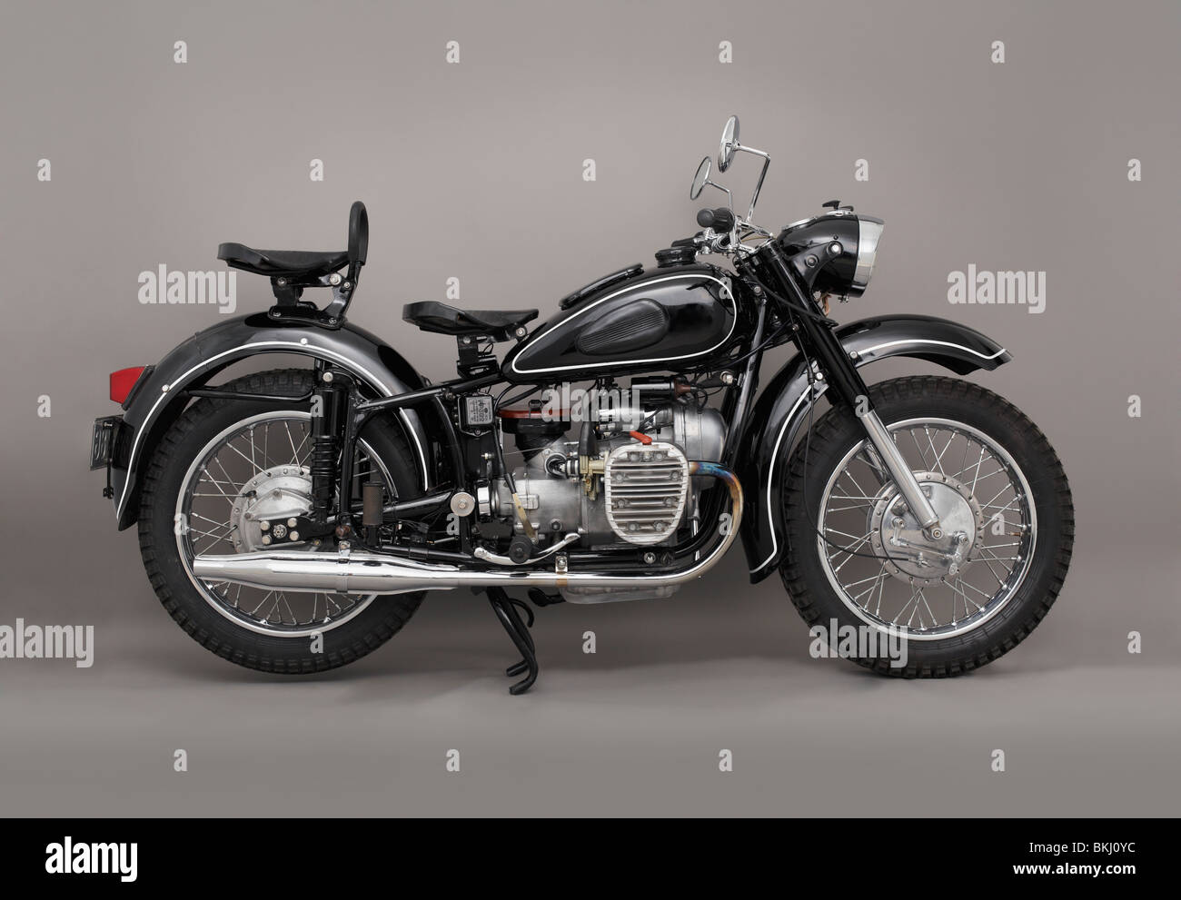 Dnepr K 750 M motorcycle from year 1968 in studio setting. Stock Photo