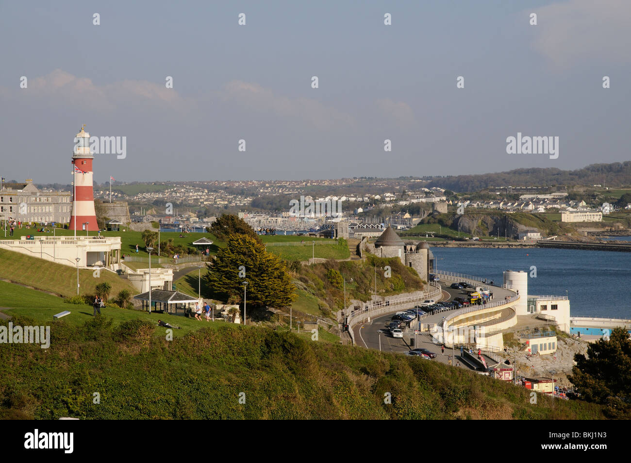 Smeaton's Tower a former lighthouse on The Hoe in Plymouth Devon England UK Stock Photo