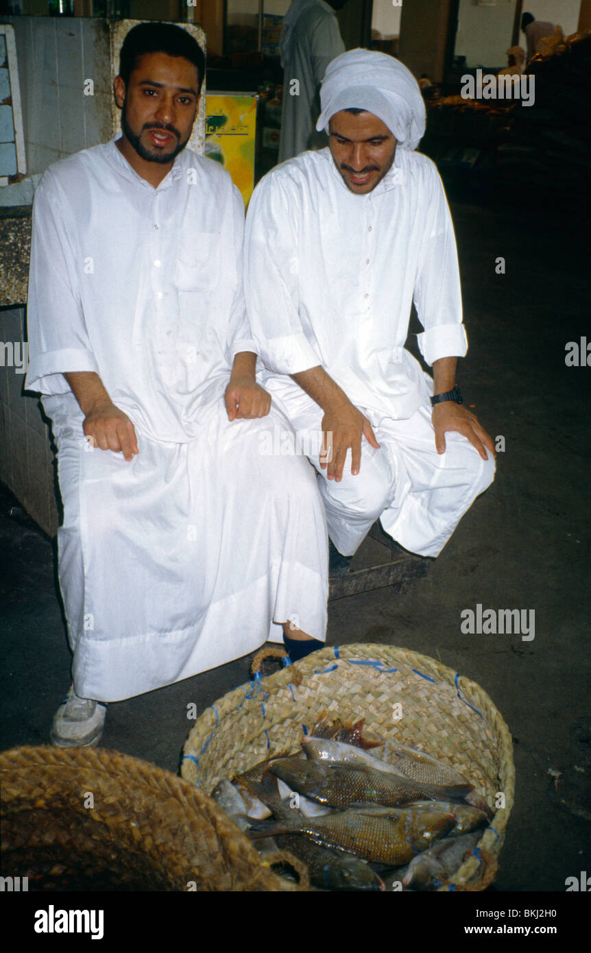 Manama Bahrain Men At Fish Souk Stock Photo