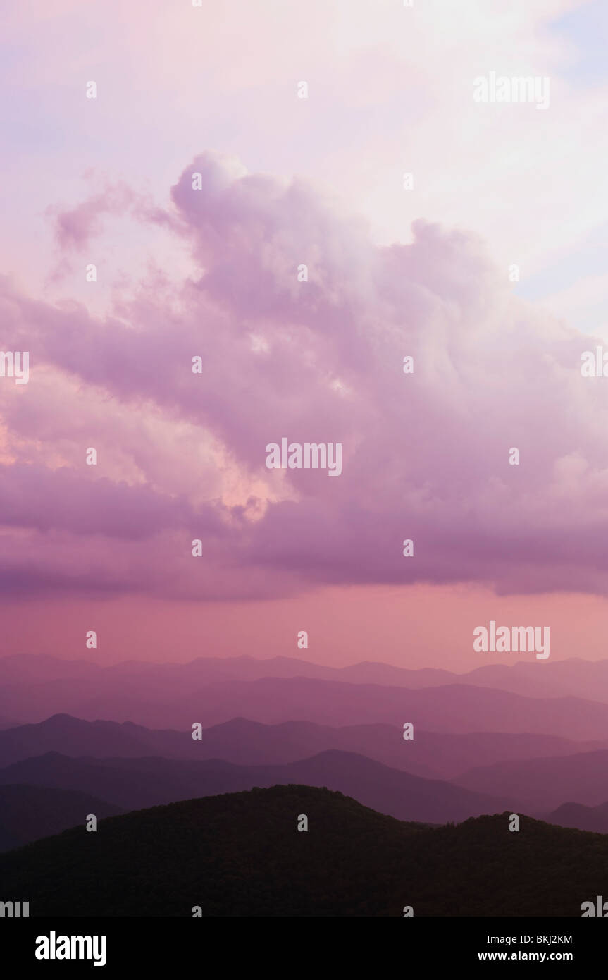 Clouds Over The Mountains At Sunset Stock Photo - Alamy