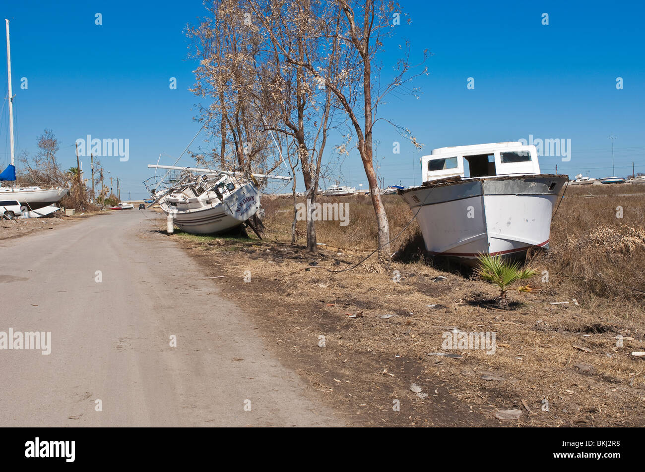 Texas, Galveston. Hurricane damage Galveston, Texas. Stock Photo