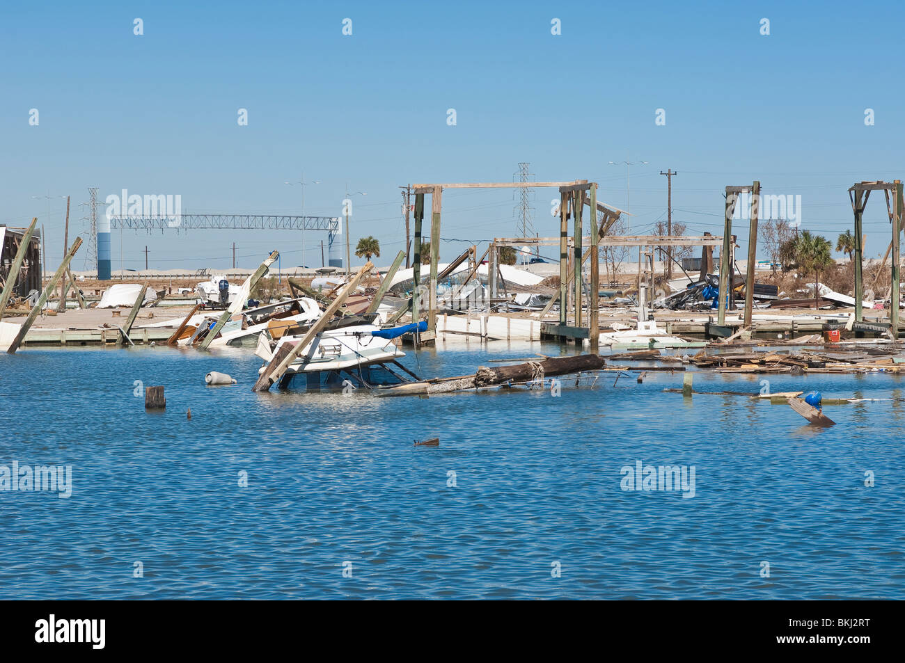 Texas, Galveston. Hurricane damage Galveston, Texas. Stock Photo