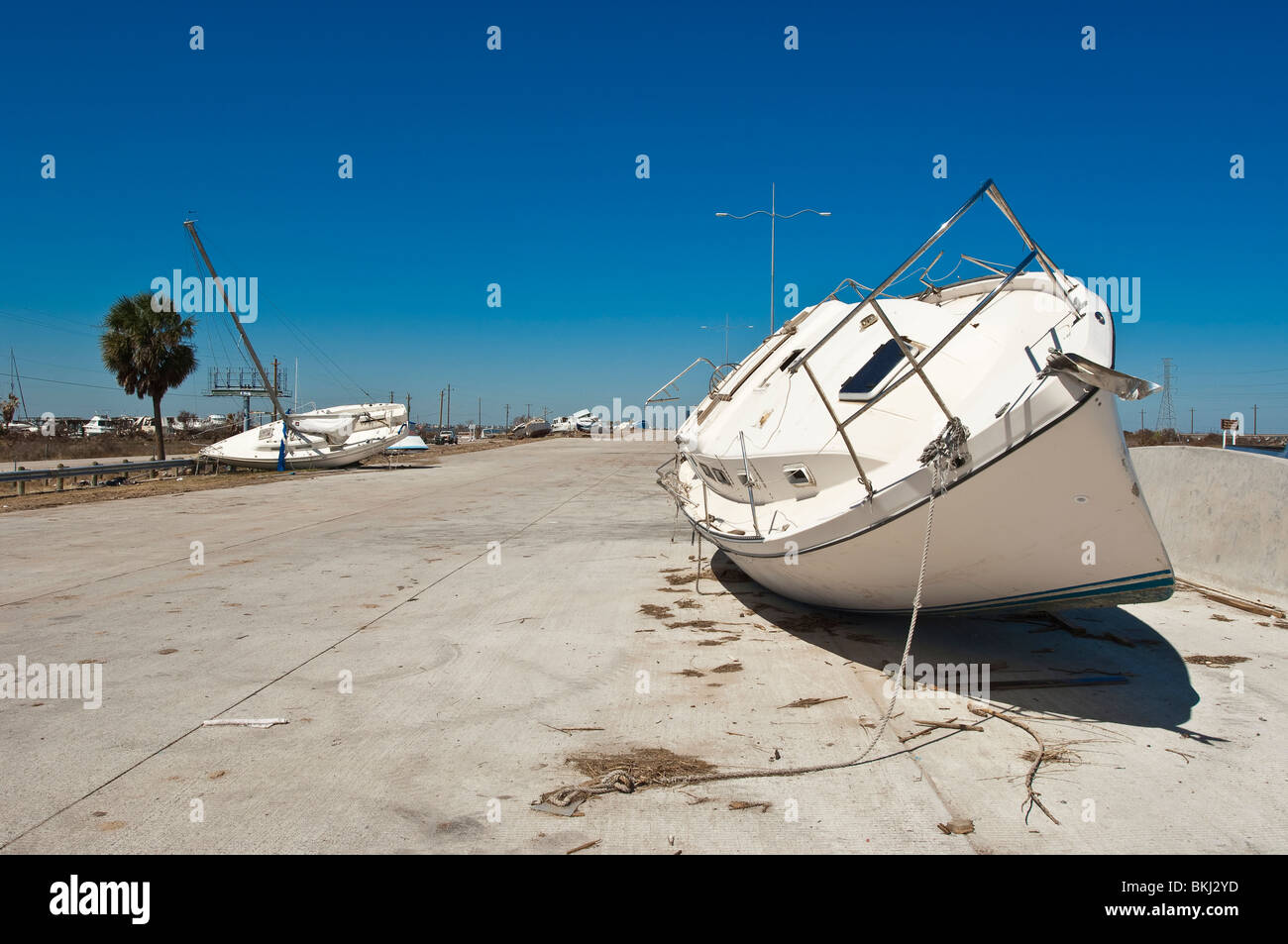 Texas, Galveston. Hurricane damage Galveston, Texas. Stock Photo