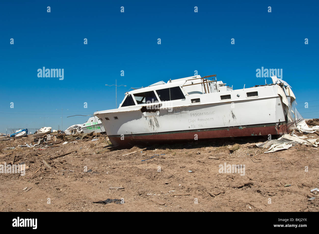 Texas, Galveston. Hurricane damage Galveston, Texas. Stock Photo