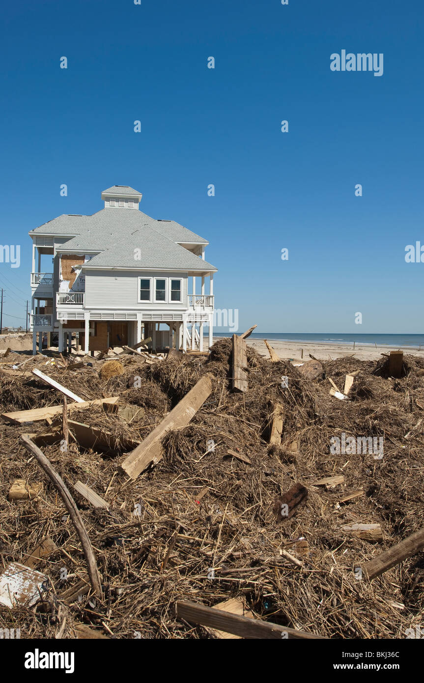 Texas, Galveston. Hurricane damage Galveston, Texas Stock Photo Alamy