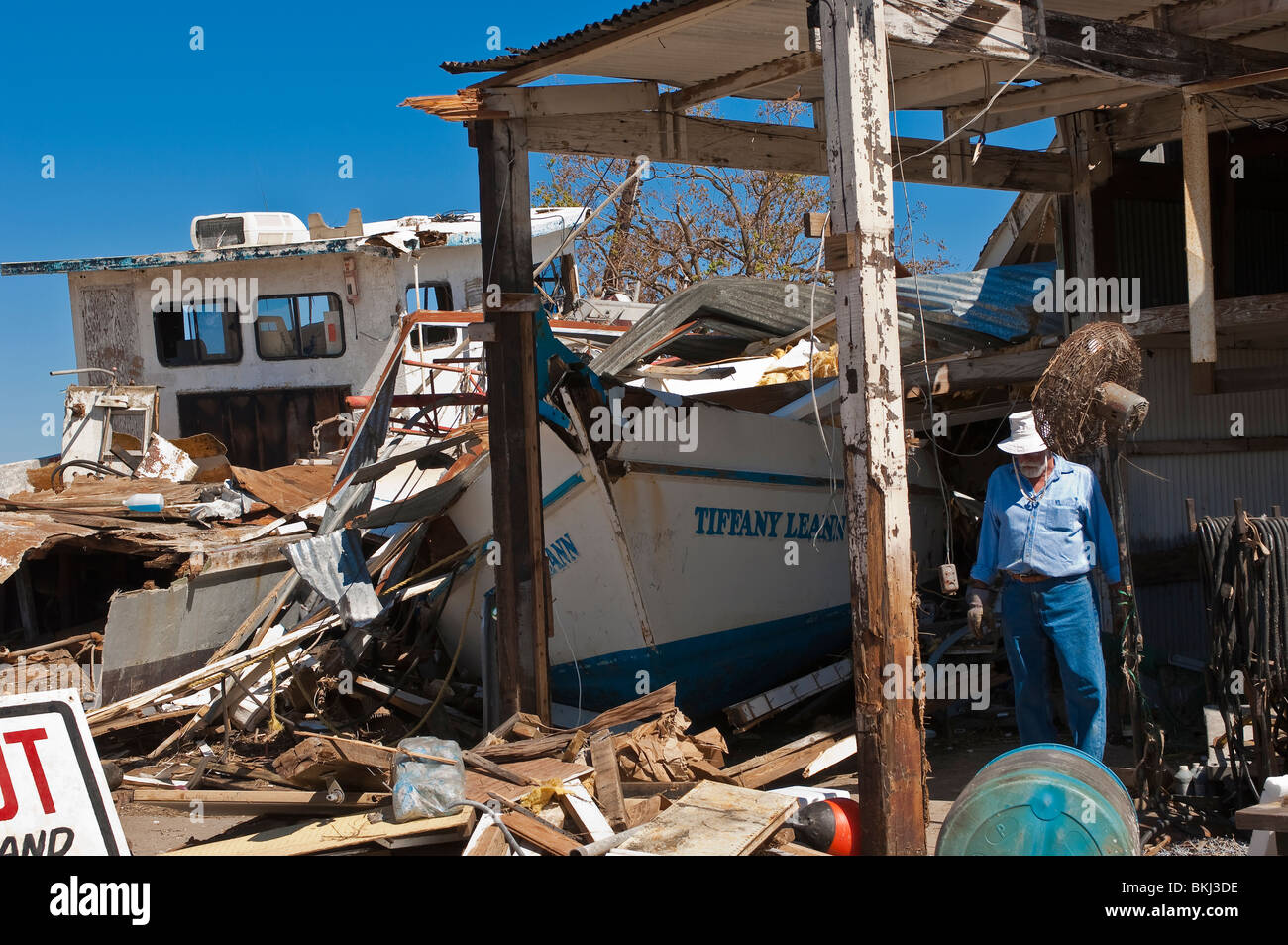 Texas, Galveston. Hurricane damage Galveston, Texas. Stock Photo