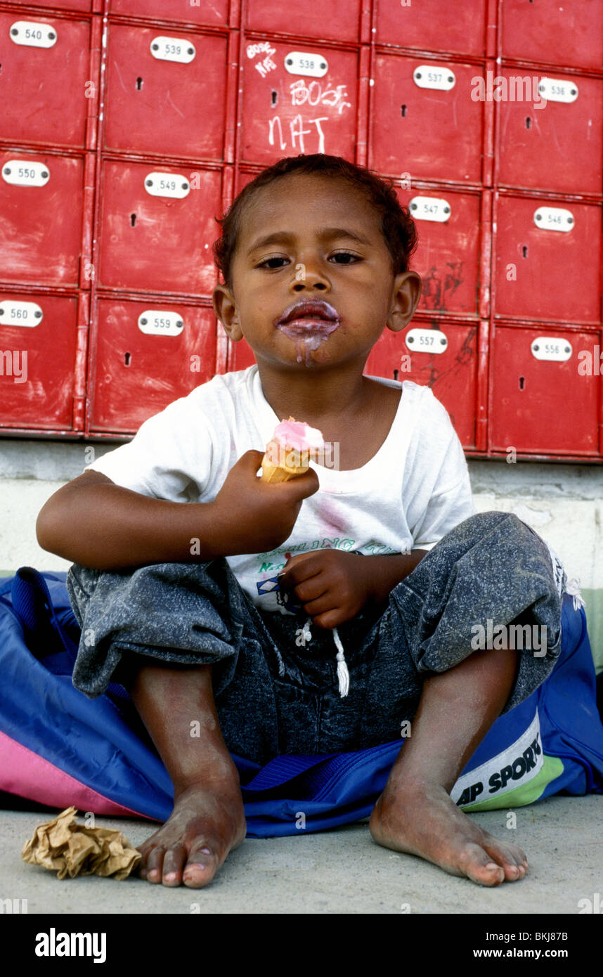 boy in navua post office fiji Stock Photo Alamy