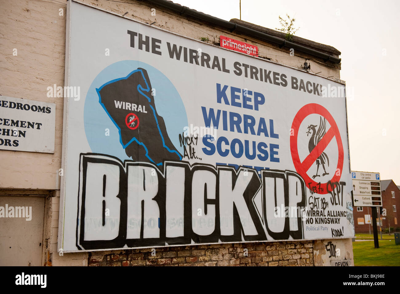 Keep Wirral Scouse Free poster Stock Photo