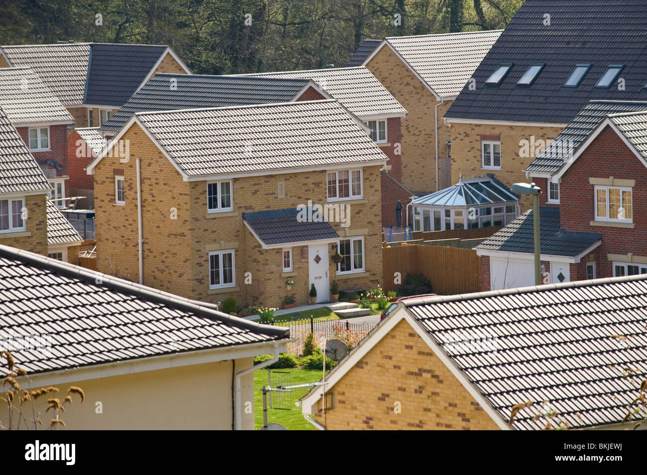 Estate of detached houses and apartments built on brownfield industrial