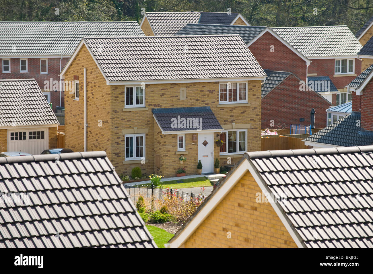 Estate of detached houses and apartments built on brownfield industrial