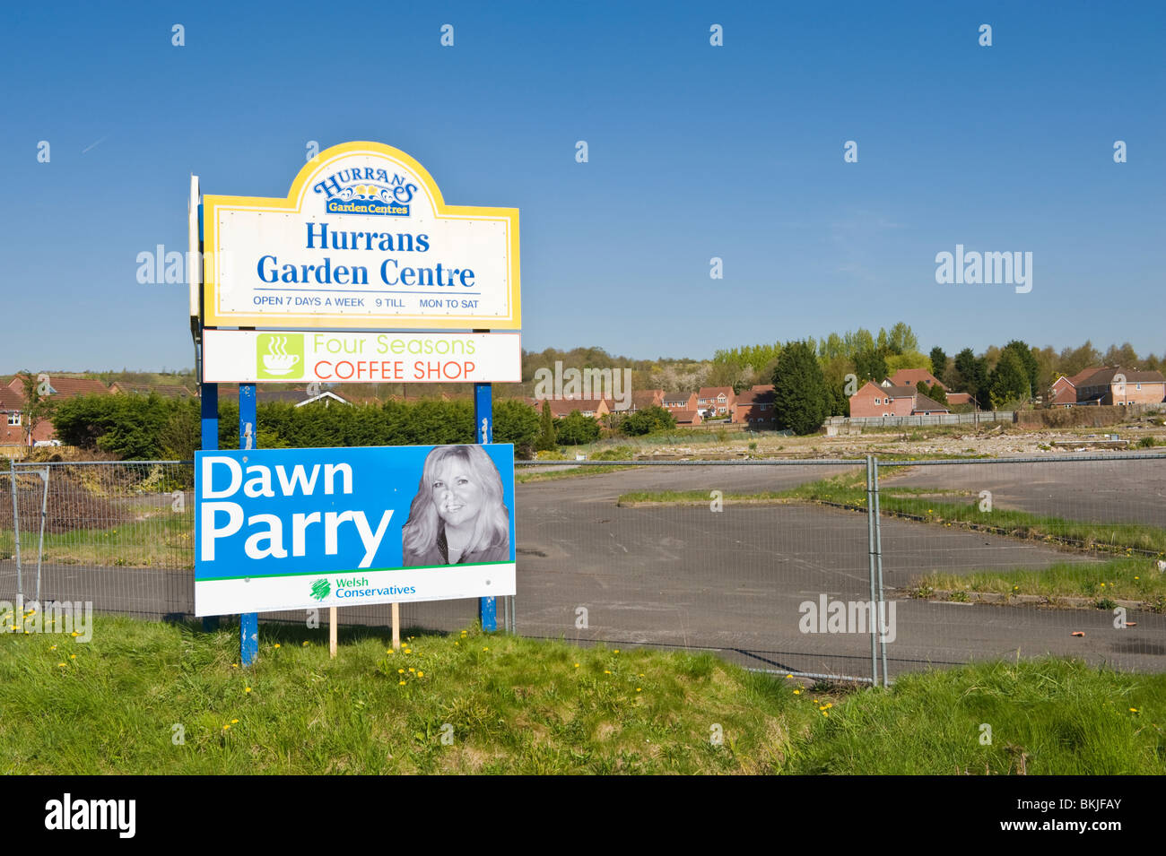 Dawn Parry Conservative Party candidate 2010 General Election poster in Newport East constituency South Wales UK Stock Photo