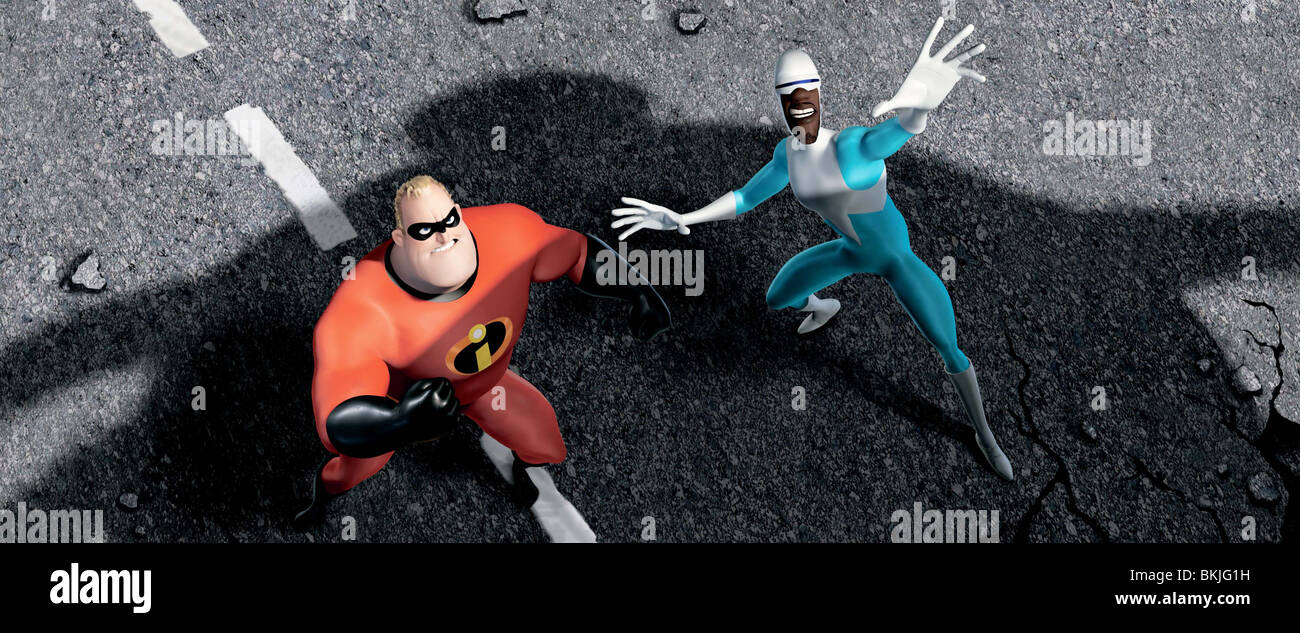 THE INCREDIBLES (2004) ANIMATION MR INCREDIBLE (CHARACTER), FROZONE (CHARACTER) CREDIT DISNEY INCE 001-09 Stock Photo