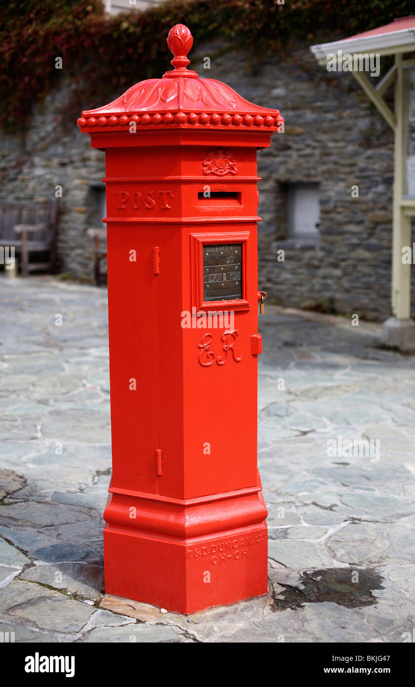 A traditional red postbox or mailbox in New Zealand Stock Photo Alamy