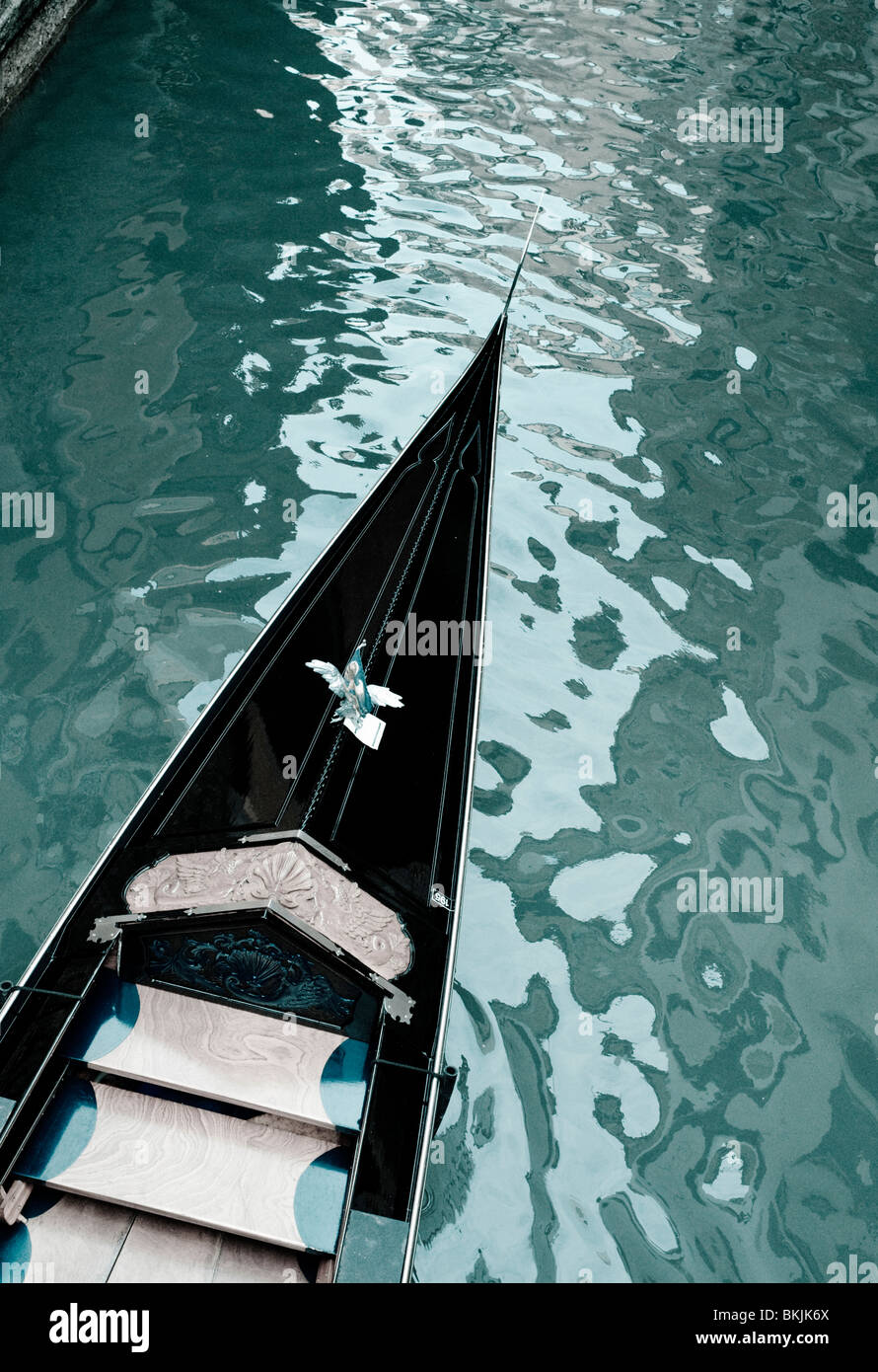 Toned image of gondola on canal in Venice Italy Stock Photo