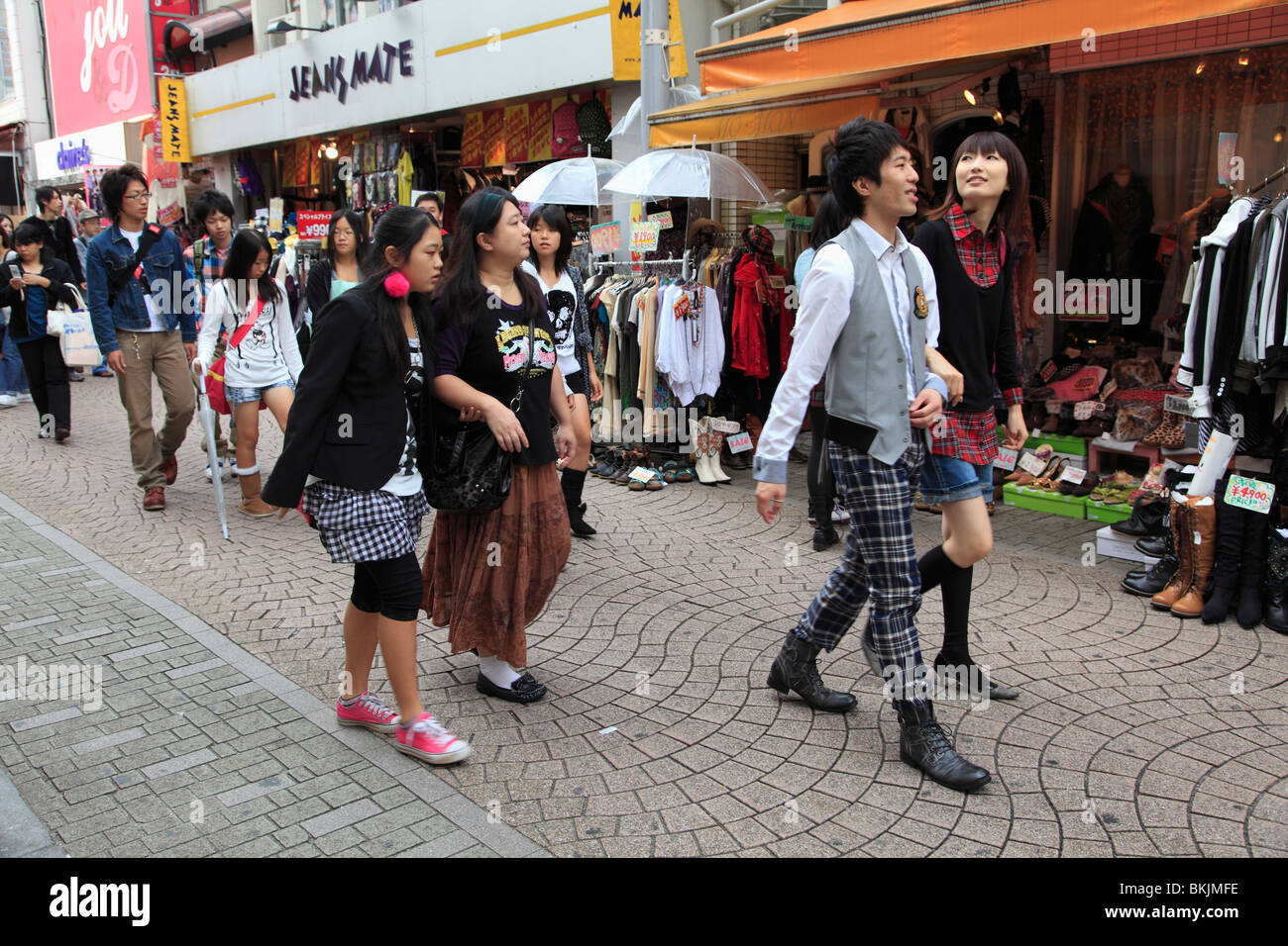 Takeshita Dori, a pedestrianized street that is a mecca for youth culture and fashion,  Harajuku, Tokyo,  Japan, Asia Stock Photo