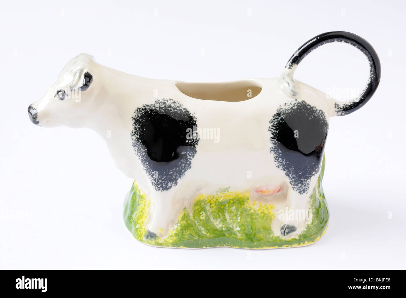 Cow shaped Moorland pottery creamer Stock Photo