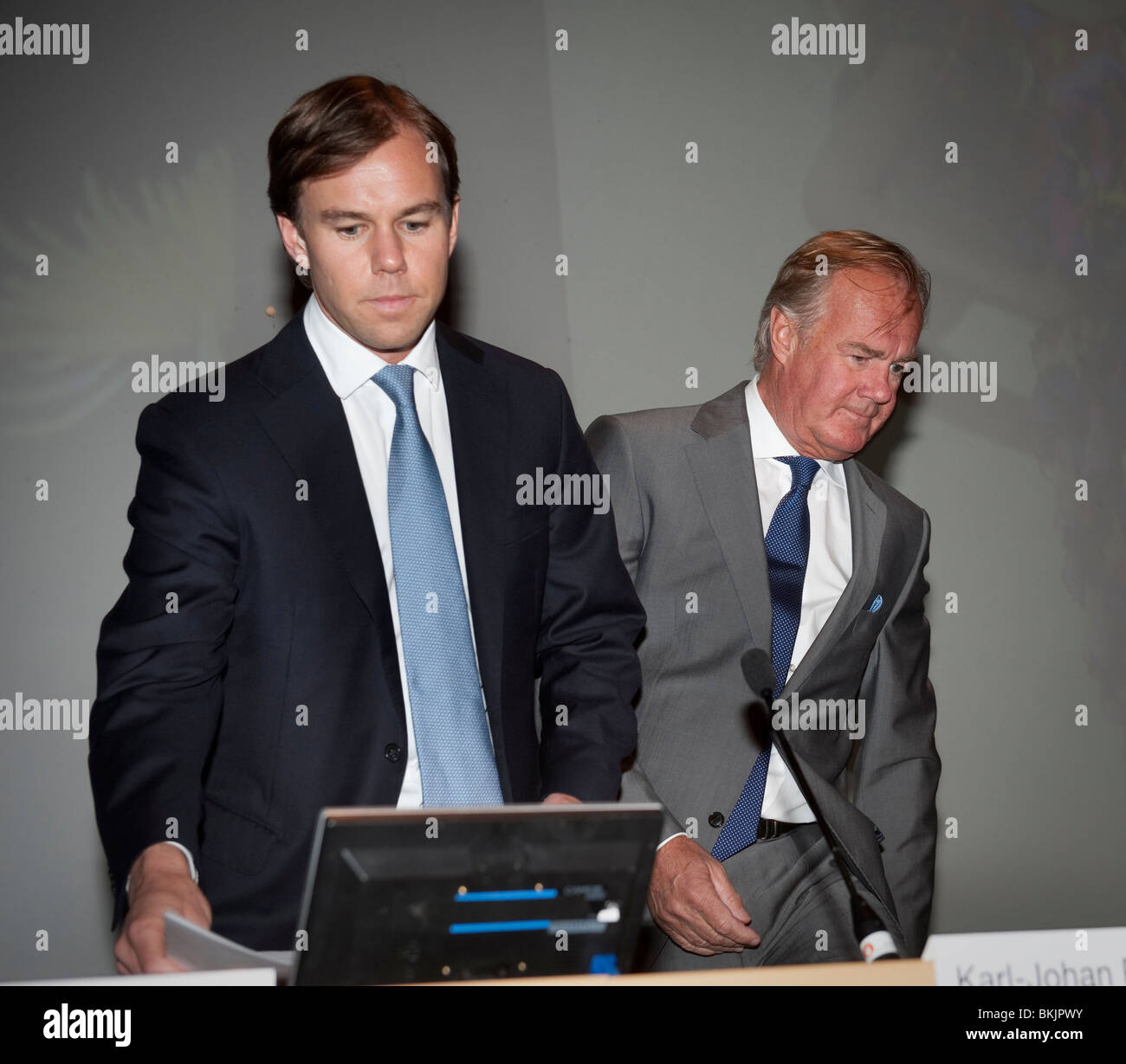 Stefan Persson chairman and son Karl-Johan Persson new CEO of Hennes and  Mauritz at annual shareholders meeting in Stockholm Stock Photo - Alamy