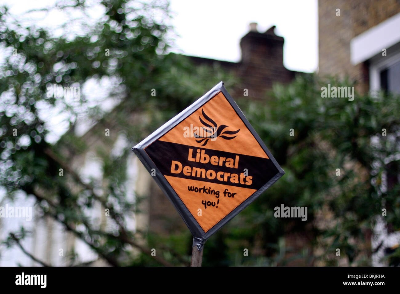 Placard for the Liberal Democrats in London Stock Photo Alamy