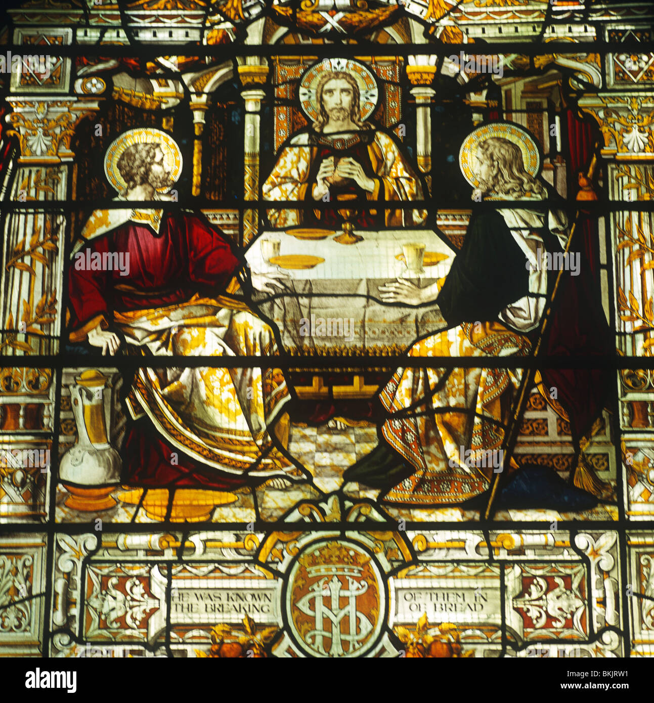 England, London, Aldersgate, St. Botolph's church, Stained glass window