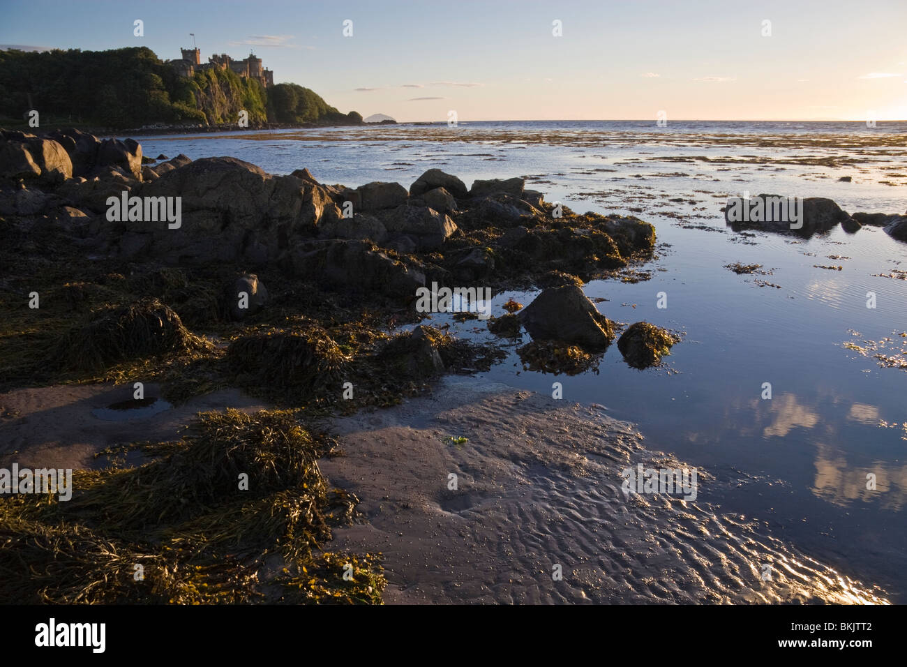 Culzean Castle at sunset from Segganwell, Ayrshire, Scotland. Stock Photo