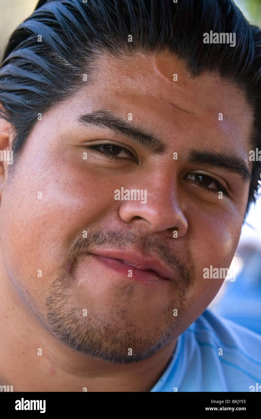 Portrait of a mexican man in the Xochimilco borough within Mexico City, Mexico. Stock Photo