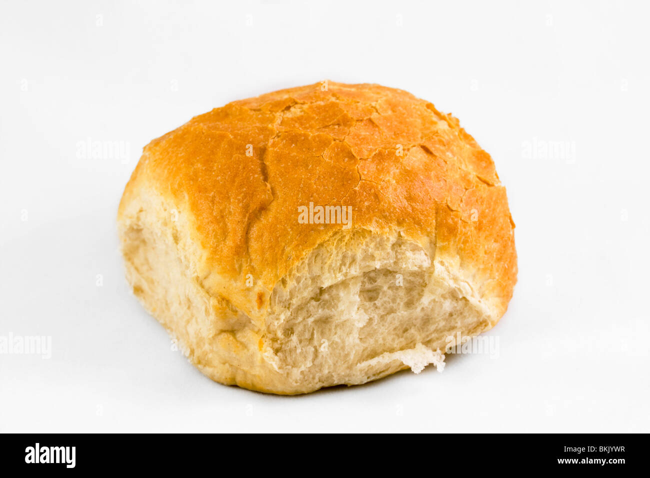 crusty bread roll on a white background Stock Photo