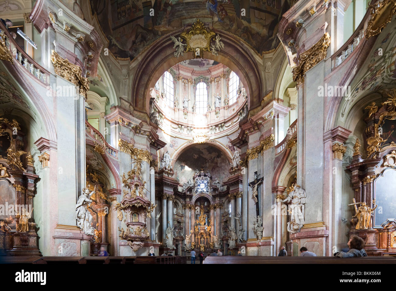 nave, St. Nicholas Church, Mala Strana, Prague, Czech Republic Stock Photo