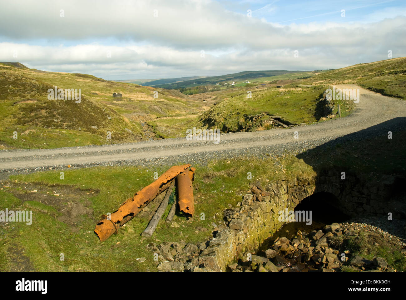 Remnants of former lead mine workings at Nenthead, Cumbria, England, UK Stock Photo