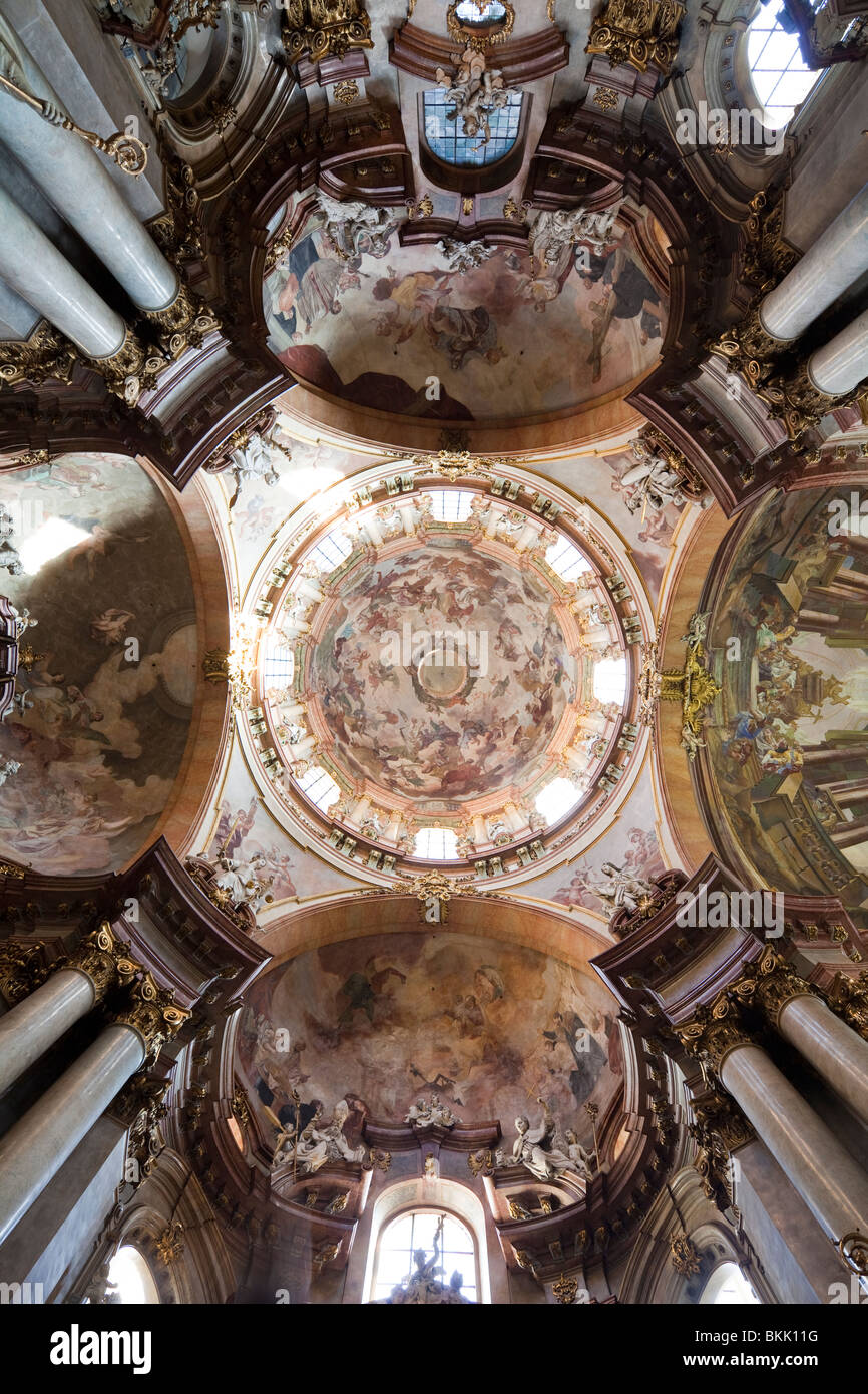 dome, St. Nicholas Church, Mala Strana, Prague, Czech Republic Stock Photo
