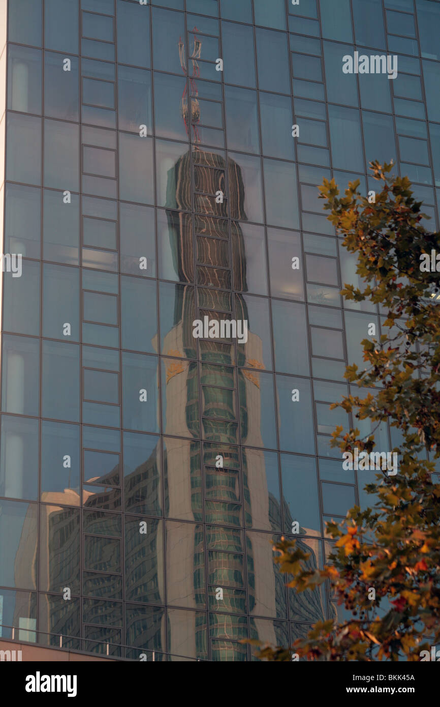 Reflection of a modern office building Frankfurt am Main Germany Stock ...