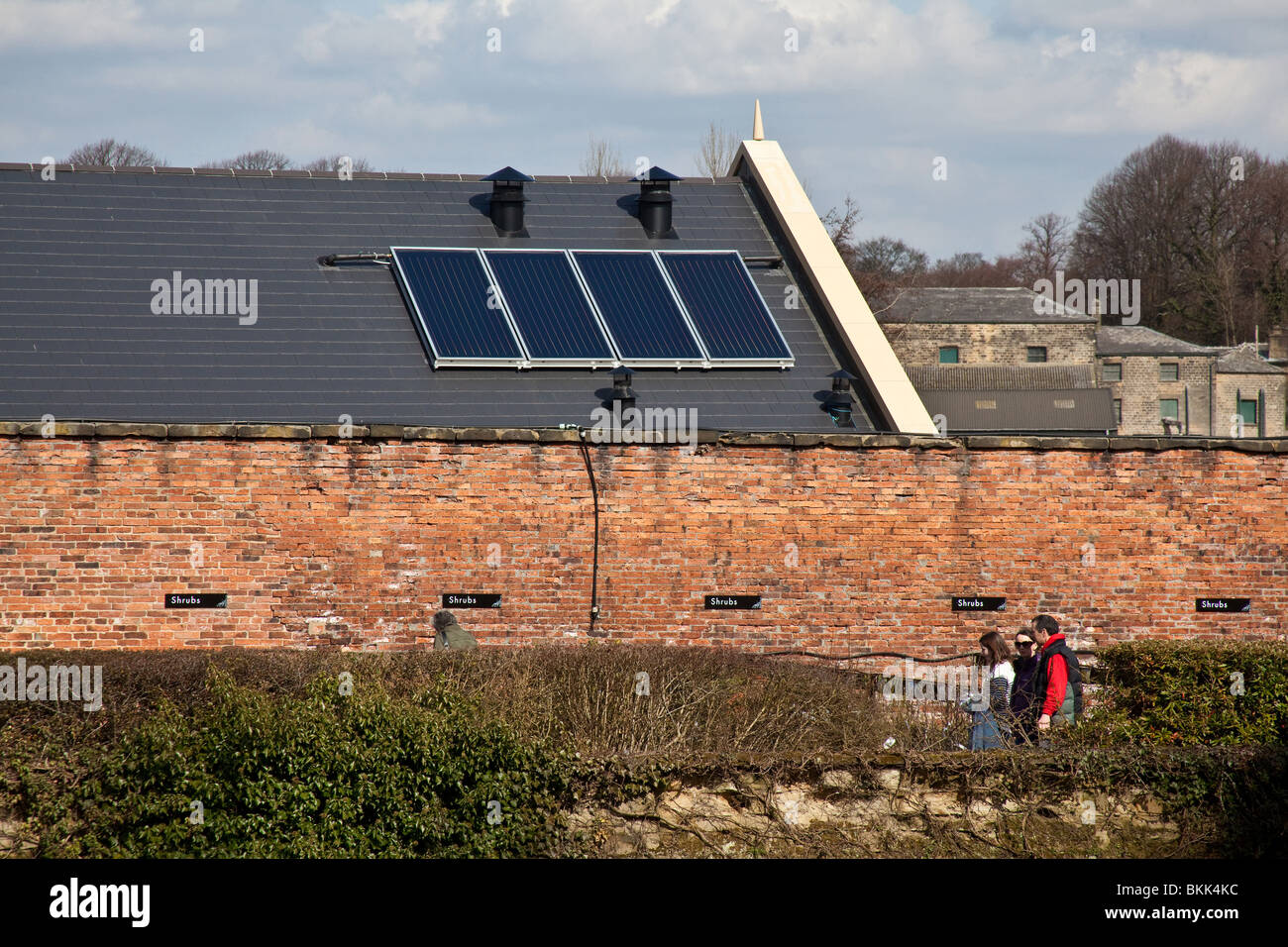 Solar panels for heating water, Wentworth Garden centre. Sheffield