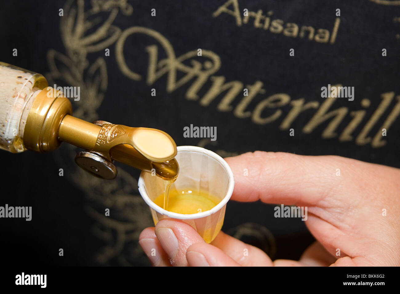 Olive oil tasting in Placerville, California, USA. Stock Photo