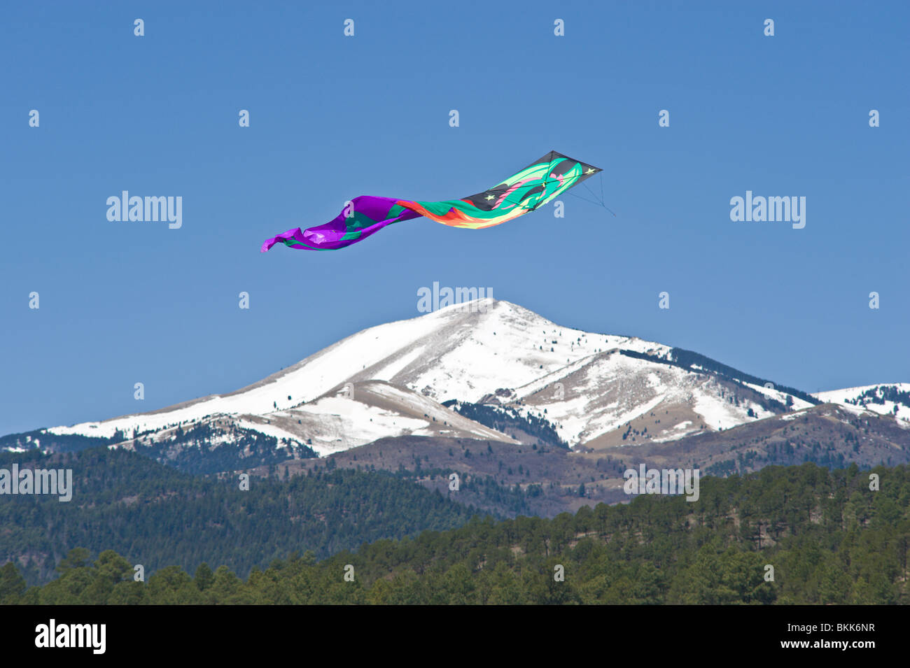 Soaring over snowy Sierra Blanca, flying art sculptures fill the skies