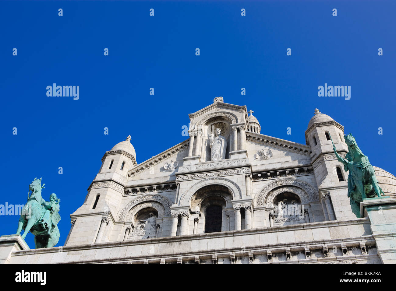 The Basilica of the Sacred Heart of Jesus, commonly known as Sacre-Coeur Basilica, Montmartre, Paris Stock Photo