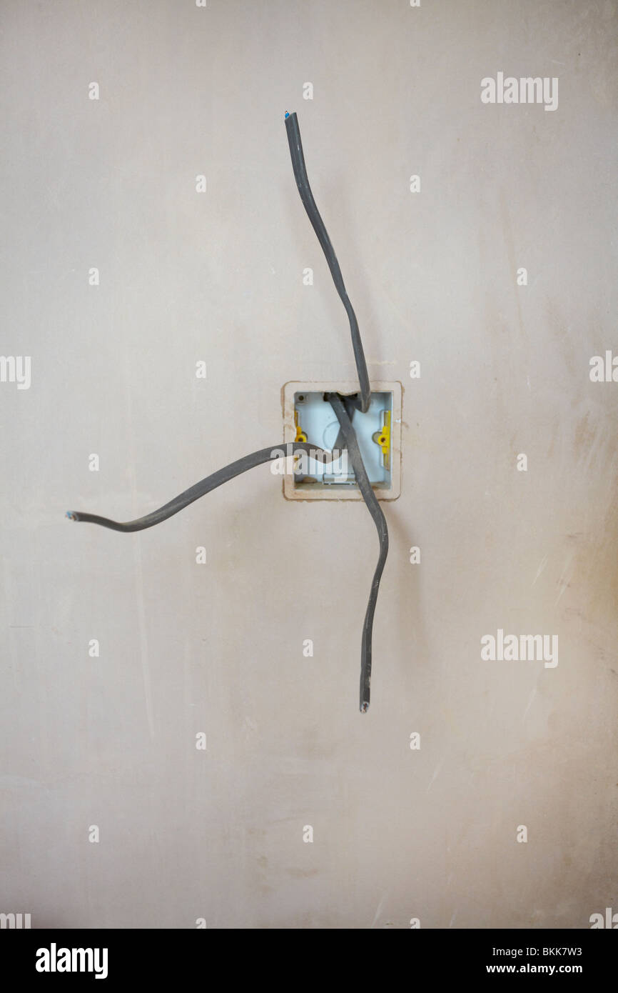 loose wires from a switch box Stock Photo Alamy
