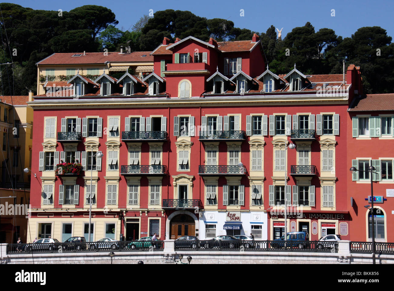 nice,nice france,french riviera,street view of nice france,buildings in nice,french cities,nice photos Stock Photo