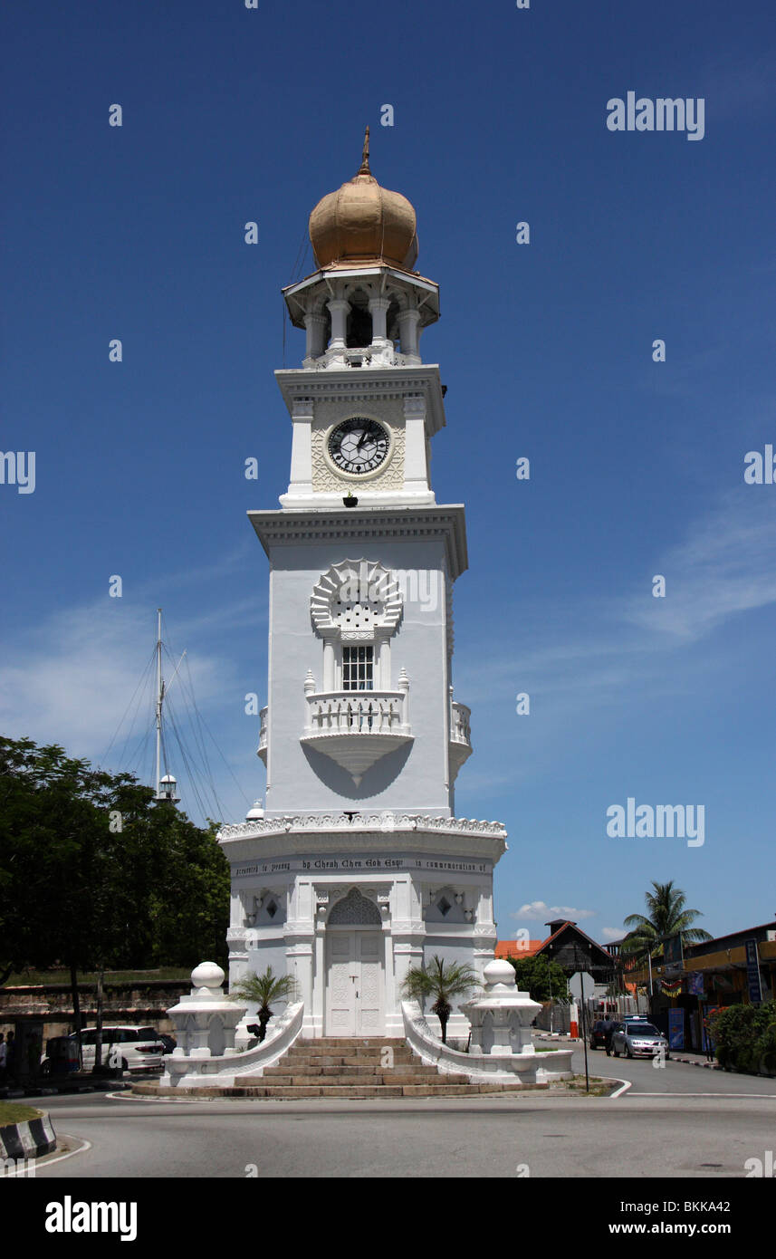 The Queen Victoria Memorial Clock Tower  in george town,penang,malaysia,asia Stock Photo
