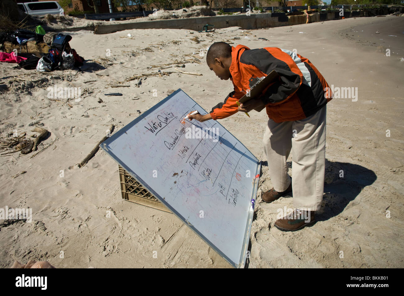 Students test the water quality and search the waters for marine life