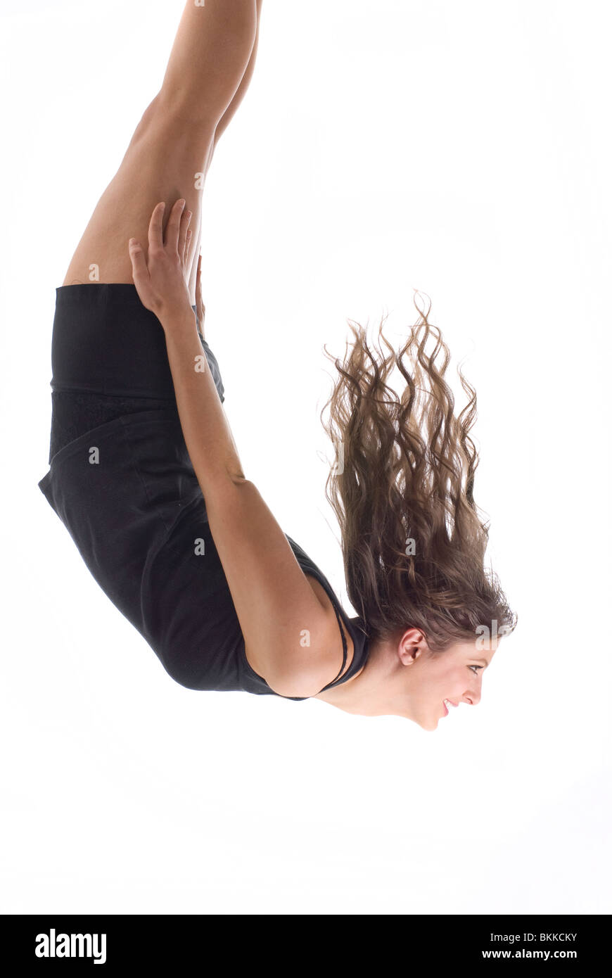 Beautiful female hanging upside down hi-res stock photography and images -  Alamy