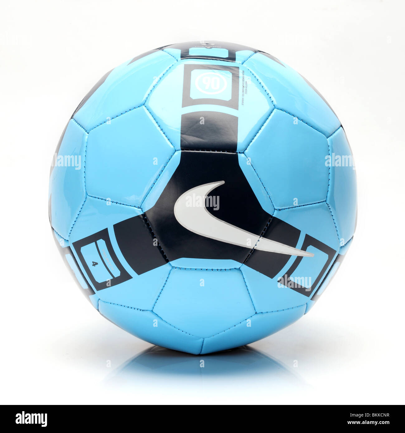 Nike team foot ball soccer football T 90 blue black Stock Photo