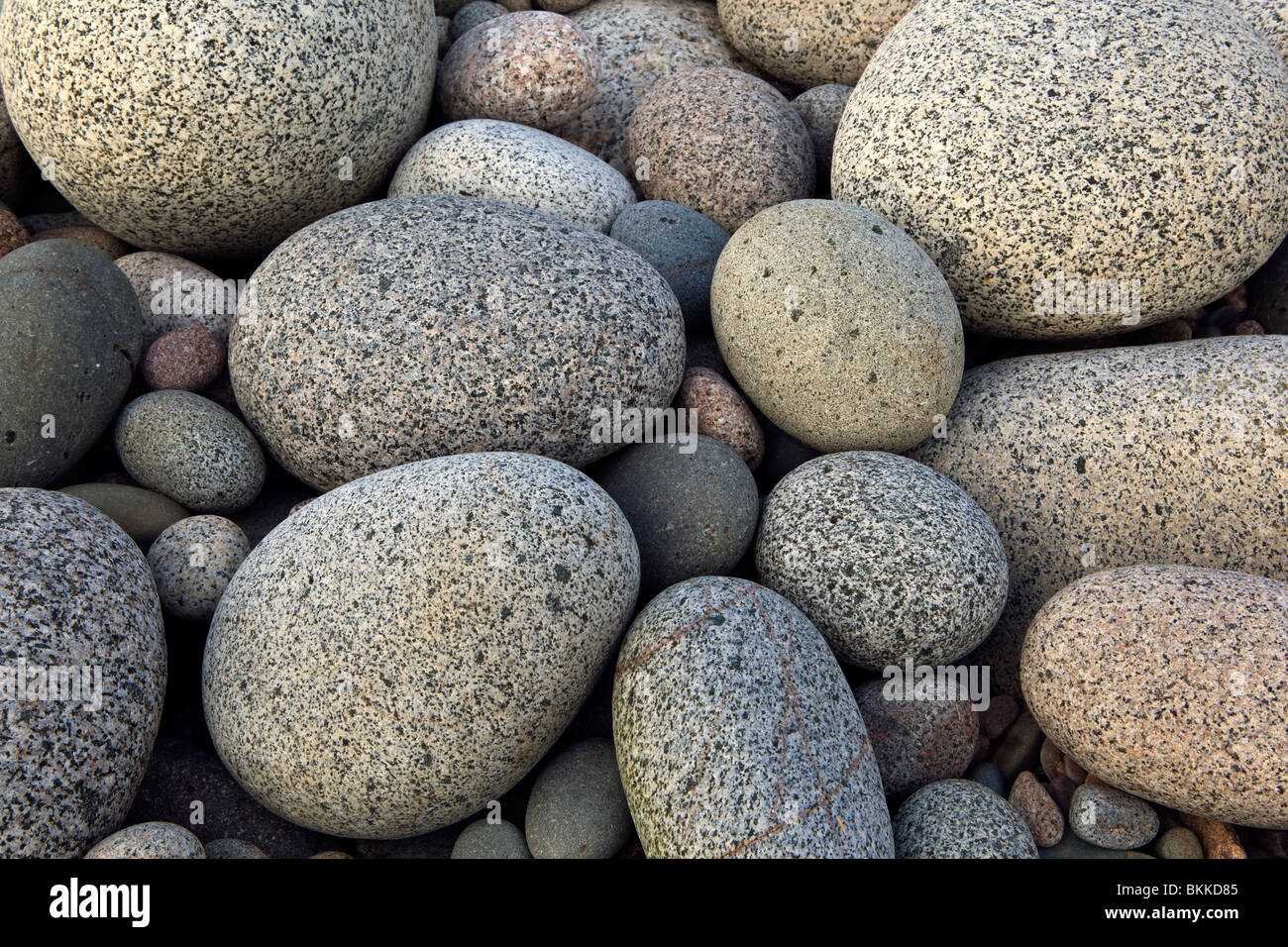 A photograph of smooth round granite rocks on a beach Stock Photo Alamy