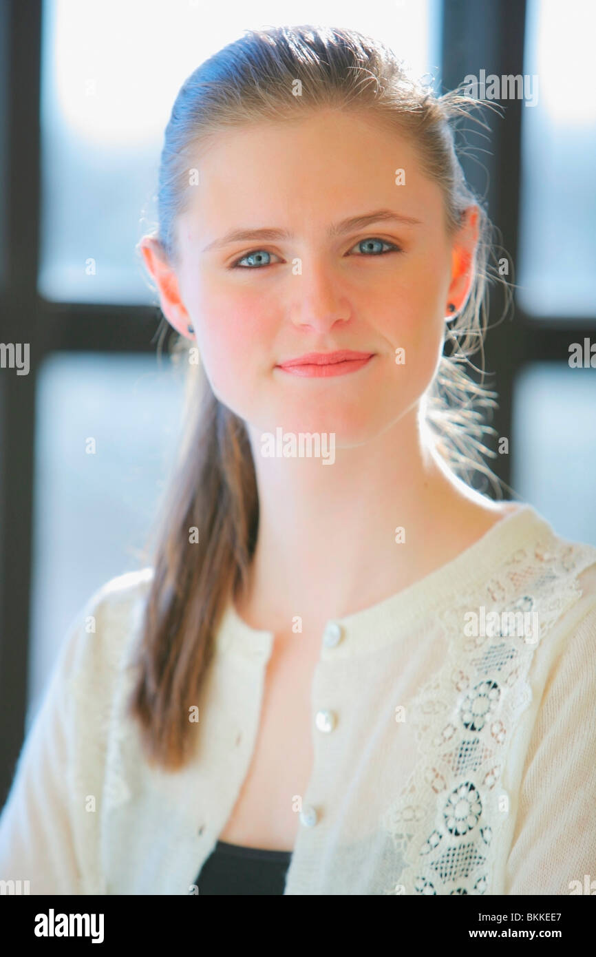 Portrait Of A Teenage Girl Stock Photo - Alamy